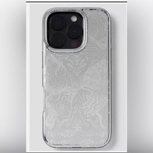 heyday Clear Case with Subtle White Floral Motif